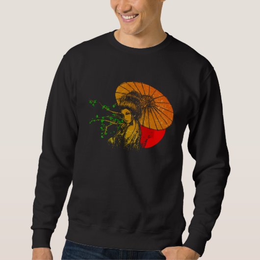 Geisha Japan Japanese Art Girl Sweatshirt (Vorderseite)