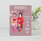 Geisha Japan Party Einladung (Stehend Vorderseite)