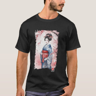 Geisha Japan Tanz Gesang Musik Kunst Kirschbäume  T-Shirt