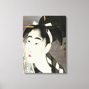 Geisha Japan Vintage Oriental Asiatisch Kimono Leinwanddruck