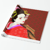 Geisha Japanese style Geschenkpapier (Ungerollt)