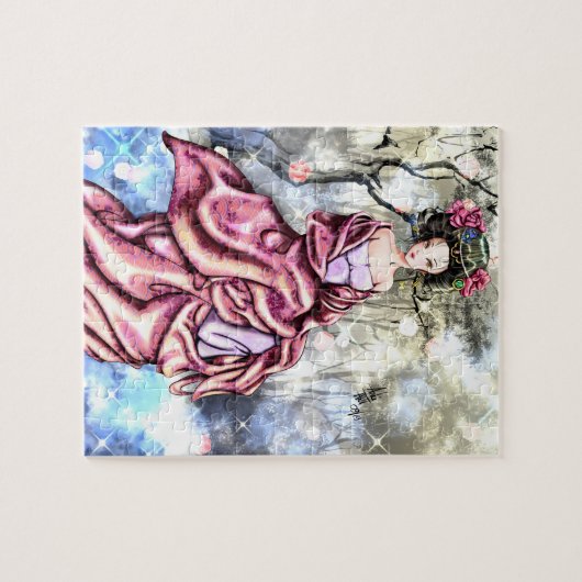 Geisha-japanischer Stil Puzzle (Horizontal)