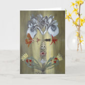 Geisha Karte (Gelbe Blume)