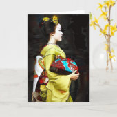 Geisha Karte (Gelbe Blume)