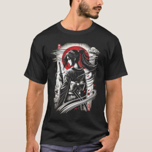 Geisha Katana Krieger - Japanische Anime-Tätowierk T-Shirt