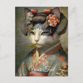Geisha Katze. Personalisiere. Postkarte