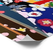 Geisha Kimono Cherry Blossom japanische Wall Art Poster (Ecke)