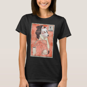 Geisha Kitsune Fox Mask Japanisch Ästhetik T-Shirt