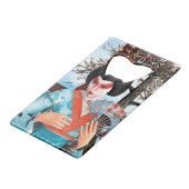 Geisha Kreditkarten Flaschenöffner (Vorderseite Schrägansicht)