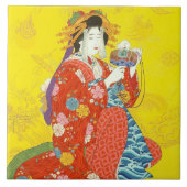 Geisha Lady Keramik Tile Fliese (Vorderseite)