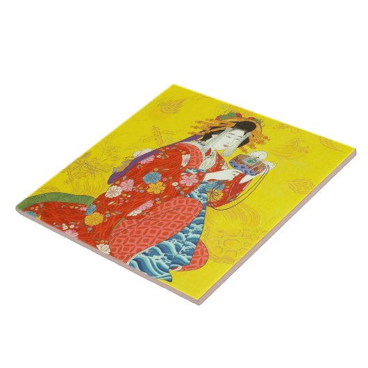 Geisha Lady Keramik Tile Fliese (Seite)