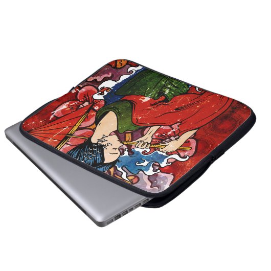 Geisha Laptopschutzhülle (Vorne Knopf)