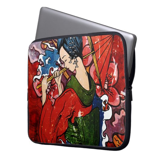 Geisha Laptopschutzhülle (Vorderseite Links)
