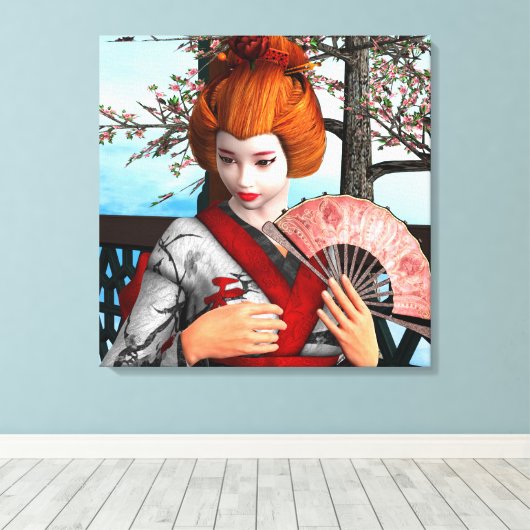 Geisha Leinwanddruck (Insitu (Holzboden))