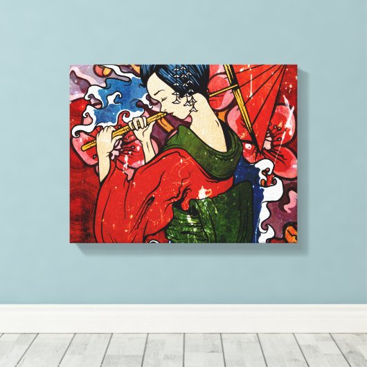 Geisha Leinwanddruck (Insitu (Holzboden))