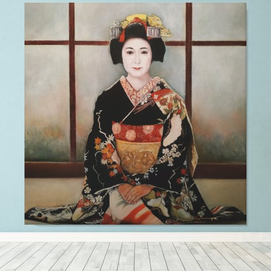 Geisha Leinwanddruck (Insitu (Holzboden))