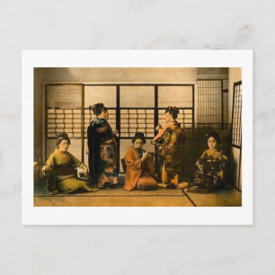 Geisha-Mädchen Magic Lantern Dia Postkarte