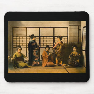 Geisha-Mädchen-Magie-Laternen-Dia Mousepad