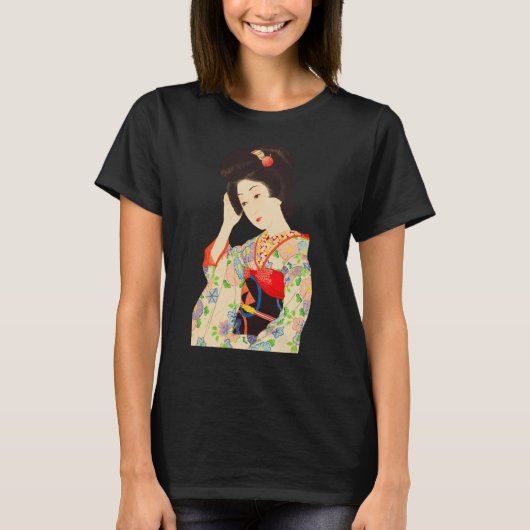Geisha Maiko Kimono Japanisches japanisches Gemäld T-Shirt (Vorderseite)
