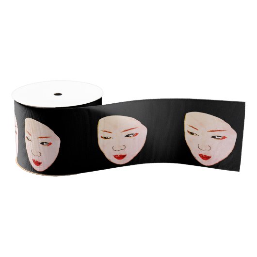 Geisha-Maske Ripsband (Spule)