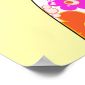 Geisha mit Blume Pop Art Poster (Ecke)