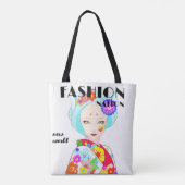 Geisha mit Blume Pop Art Tasche (Rückseite)