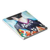 Geisha mit dunkelblauem Kimono-Originalbild Notizblock (angewinkelt)