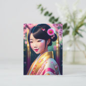 Geisha mit Lüstern, Postkreuz Postkarte (Stehend Vorderseite)