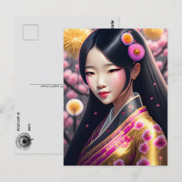 Geisha mit Lüstern, Postkreuz Postkarte