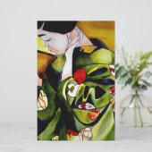 Geisha mit olivgrünem Kimono Briefpapier (Stehend Vorderseite)