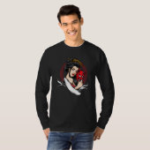 Geisha mit Oni Mask Devil Demon T-Shirt (Vorne ganz)