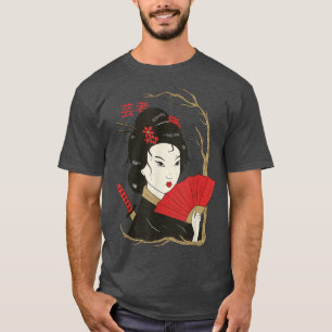 Geisha mit Red Fan 439 T-Shirt
