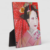 Geisha mit Rotem Umbrella-Originalbild Fotoplatte (Seite)