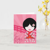Geisha Notecard - Blank Karte (Gelbe Blume)