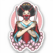 Geisha Oni Aufkleber (Vorderseite)