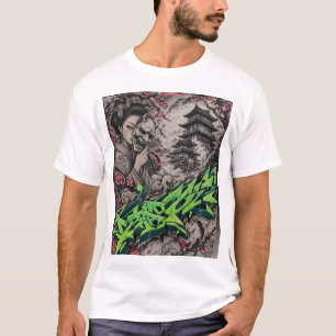 Geisha Oni-Maske Graffiti-Kunst T-Shirt
