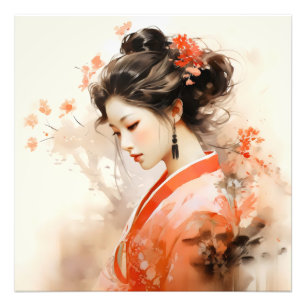 Geisha Orange Ink Fotodruck