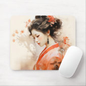 Geisha Orange Ink Mousepad (Mit Mouse)