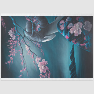 Geisha Orientalische Frau, Chinoiserie, Tscherry B Seidenpapier