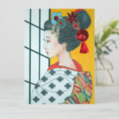 Geisha Original Art Flat Grußkarte (Stehend Vorderseite)