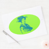 Geisha Ovaler Aufkleber (Umschlag)