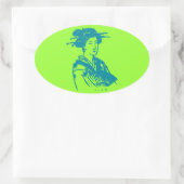 Geisha Ovaler Aufkleber (Tasche)