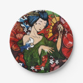 Geisha Pappteller (Vorderseite)
