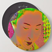 Geisha Pop Art Pinback Schaltfläche Button (Vorne & Hinten)