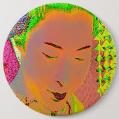 Geisha Pop Art Pinback Schaltfläche Button (Vorderseite)
