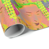Geisha Pop Art Wrapping Paper Geschenkpapier (Rolleneckpunkt)