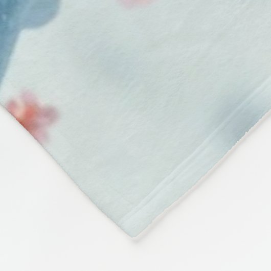 Geisha portrait, cherry blossoms, Japanese art, Fleecedecke (Ecke)