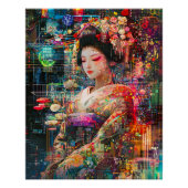 Geisha Poster, Radiant Cyberpunk Android Geisha Poster (Vorderseite)