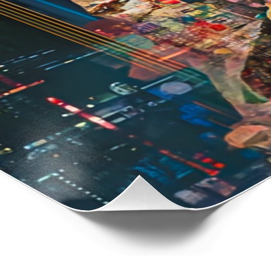 Geisha Poster, Radiant Cyberpunk Android Geisha Poster (Ecke)