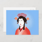 Geisha Postkarte (Vorne/Hinten)